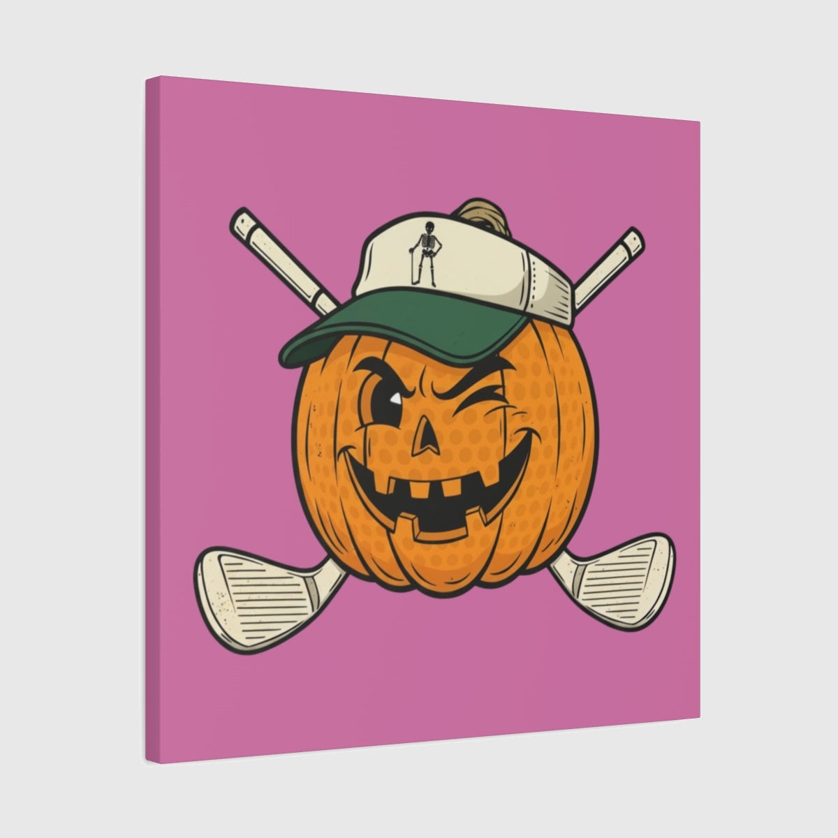 Golf or Gourd - Canvas Wall Art - Light Pink - 24×24 - front