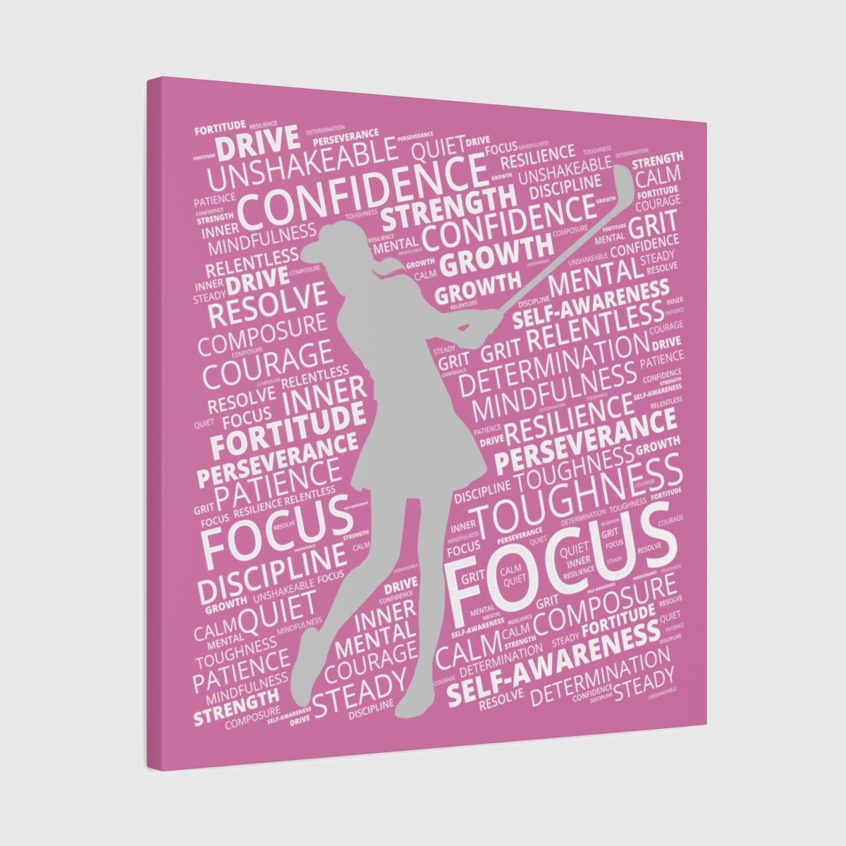 Unleash Your Mental Game (Female) - Canvas Wall Art - Light Pink - 24×24 - front