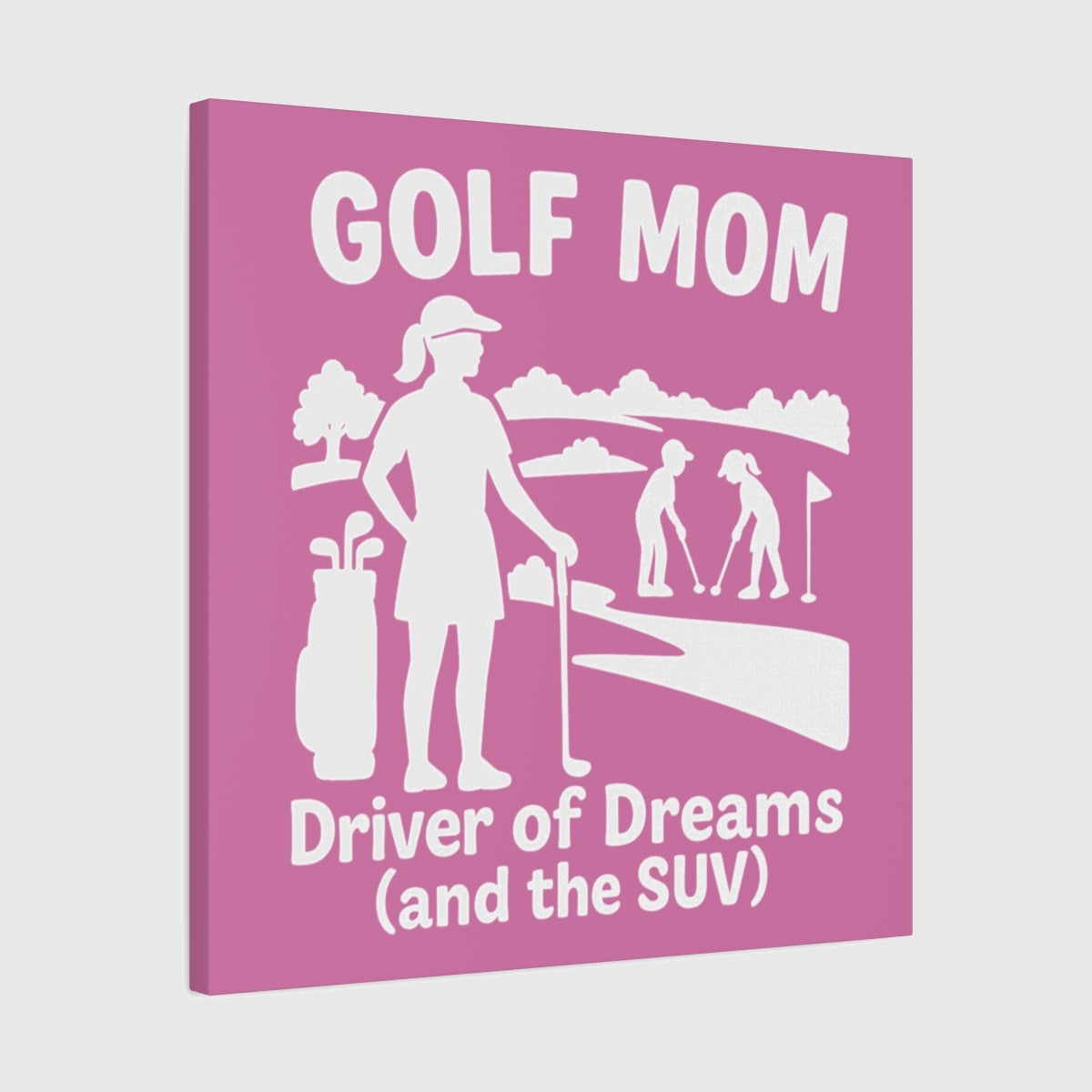 Golf Mom - Canvas Wall Art - Light Pink - 24×24 - front