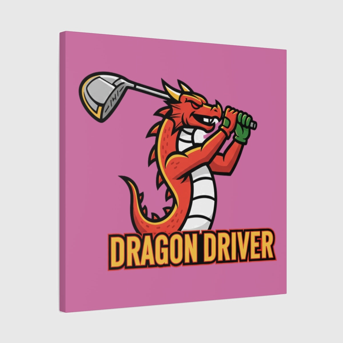 Dragon Driver - Canvas Wall Art - Light Pink - 24×24 - front