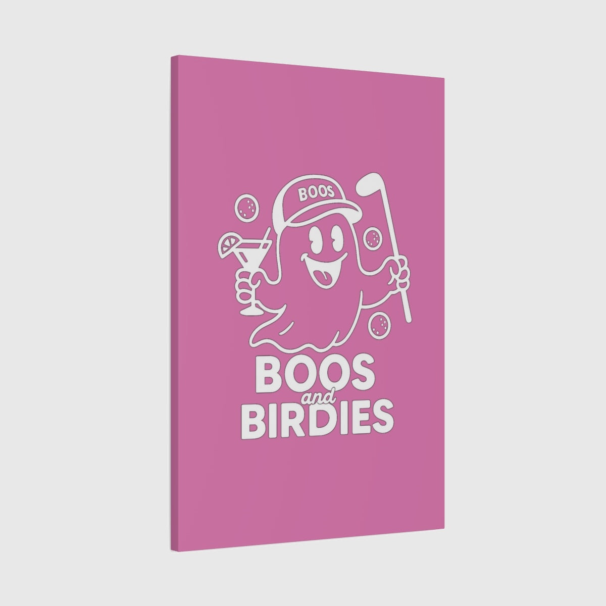 Boos and Birdies - Canvas Wall Art - Light Pink - 24×36 - front