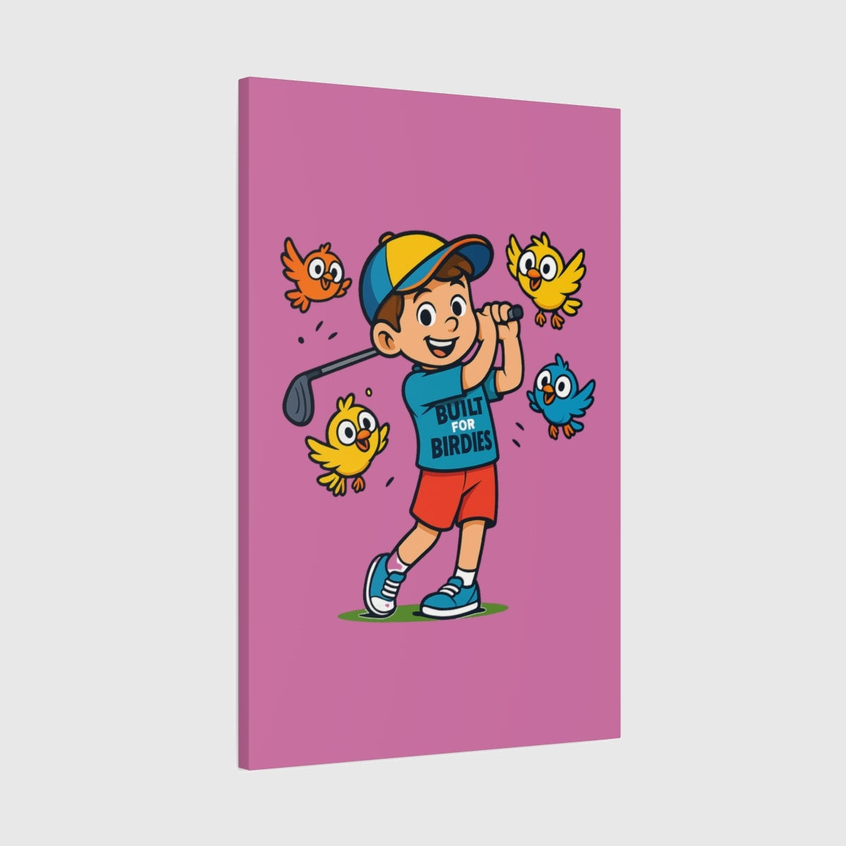 Built for Birdies - Canvas Wall Art - Light Pink - 24×36 - front