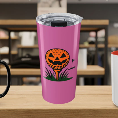 Tee Time Terror - 20oz Tumbler in Light Pink