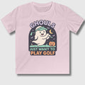 Ghouls Just Wanna Play Golf - Youth Golf T-Shirt in Light Pink