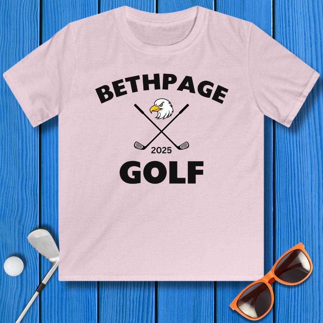Bethpage Golf 2025 - Youth T-shirt in Light Pink, great for casual wear. Find more fun golf focused products at oneforetheages.com