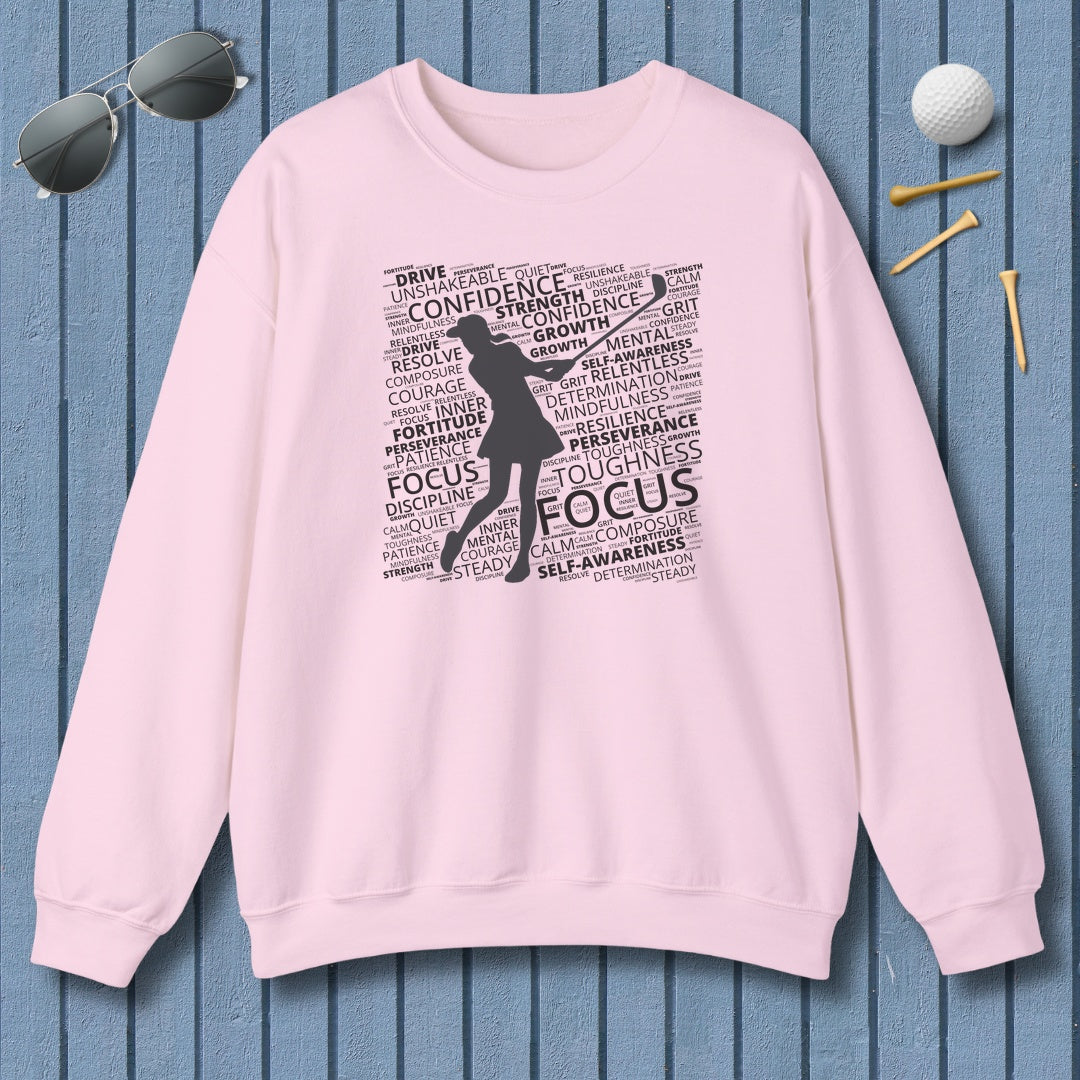 Unleash Your Mental Game (Female) - Adult Golf Sweatshirt in Light Pink
