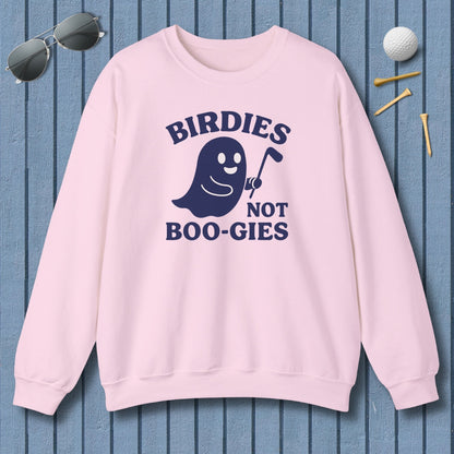 Birdies not BOO-GIES - Adult Golf Sweatshirt in Light Pink