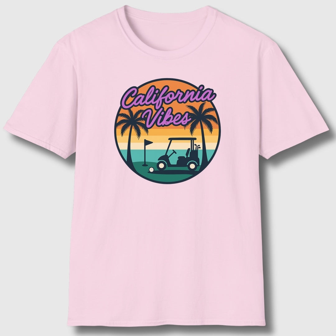Golf Vibes - California Coast Edition - Adult Golf T-Shirt in Light Pink