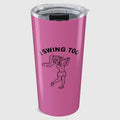 Retro I SWING TOO Women's Golf T-Shirt - 20oz Tumbler in Light Pink