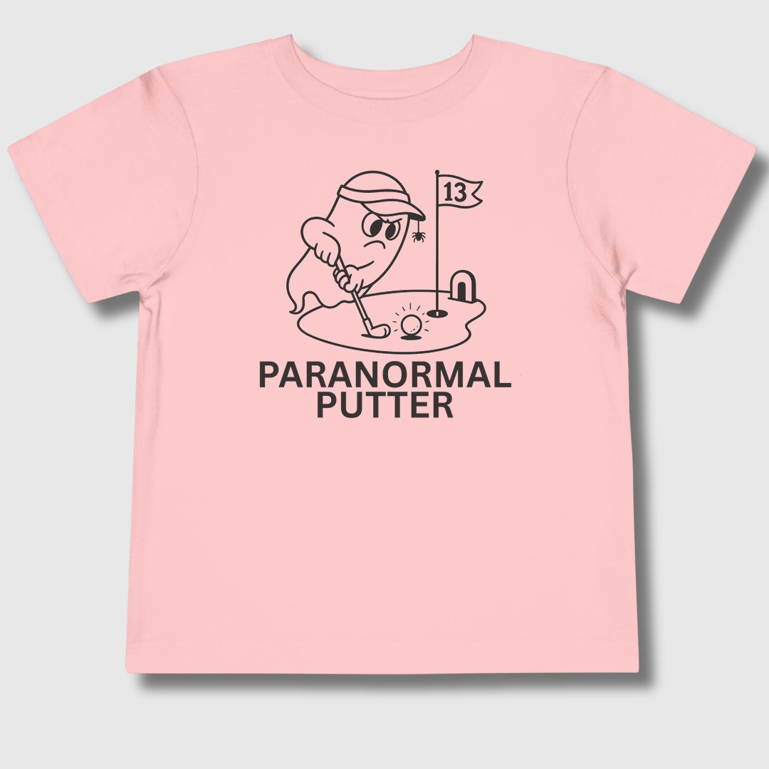 Paranormal Putter - Toddler Golf T-Shirt in Light Pink