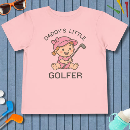 Daddy's Little Golfer - Toddler Golf T-Shirt in Pink