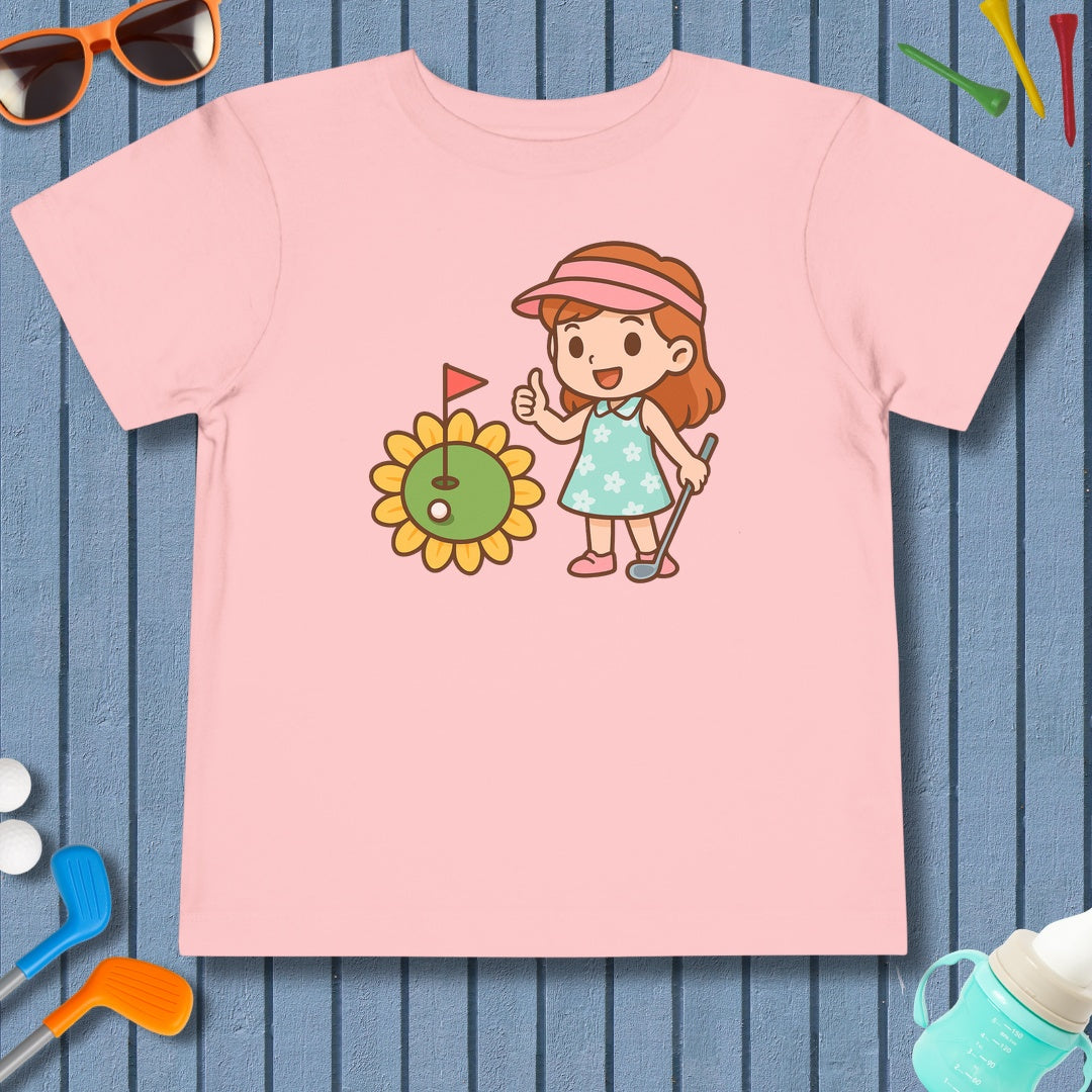 Sunflower Green - Toddler Golf T-Shirt in Pink
