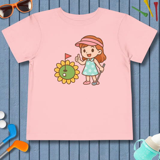 Sunflower Green - Toddler Golf T-Shirt in Pink