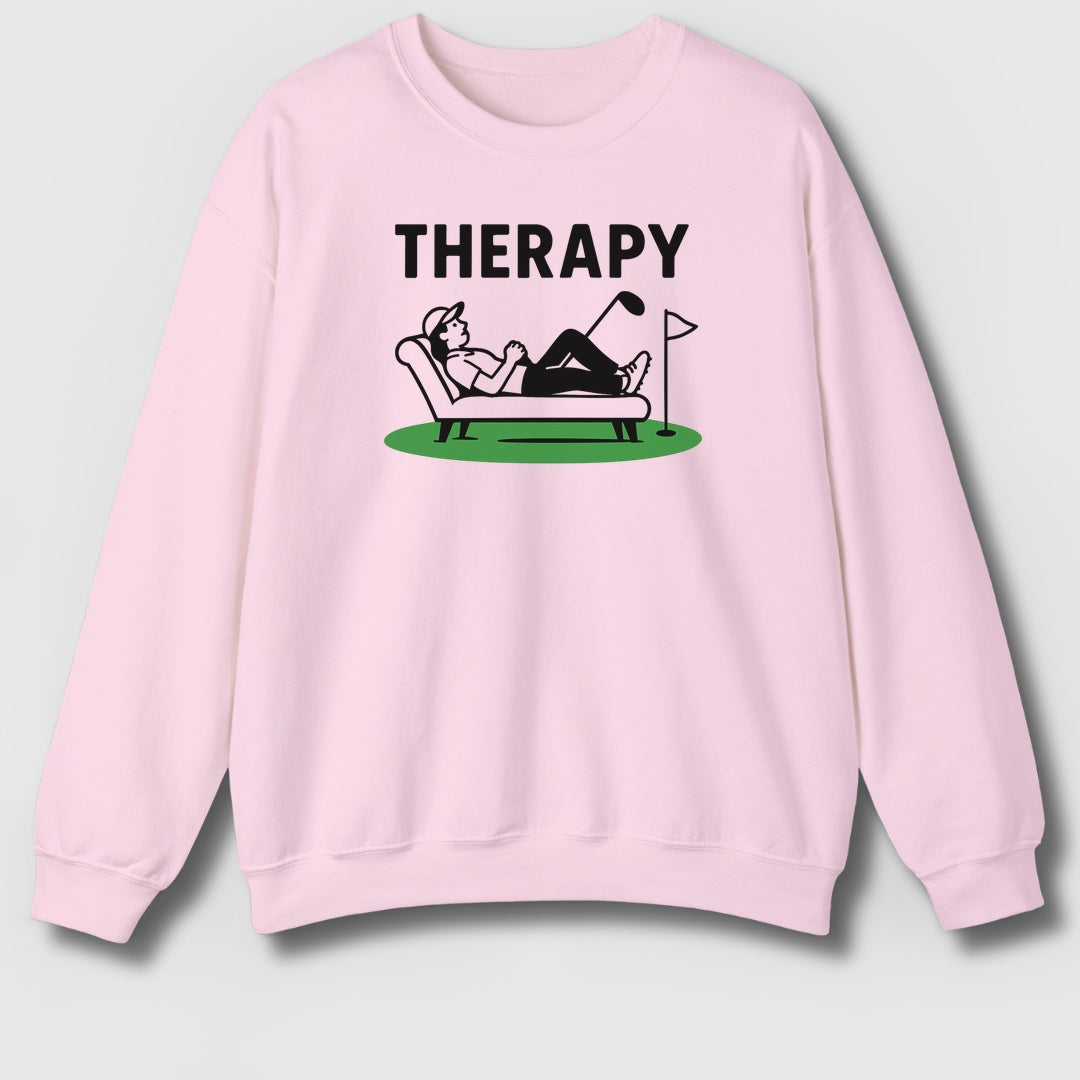 Golf Therapy - Adult Golf Sweatshirt in Light Pink