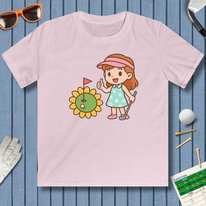 Sunflower Green - Youth Golf T-Shirt in Light Pink