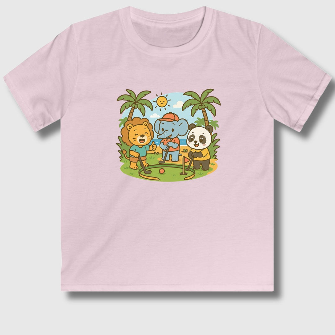 It's a zoo out here - Youth Golf T-Shirt in Light Pink