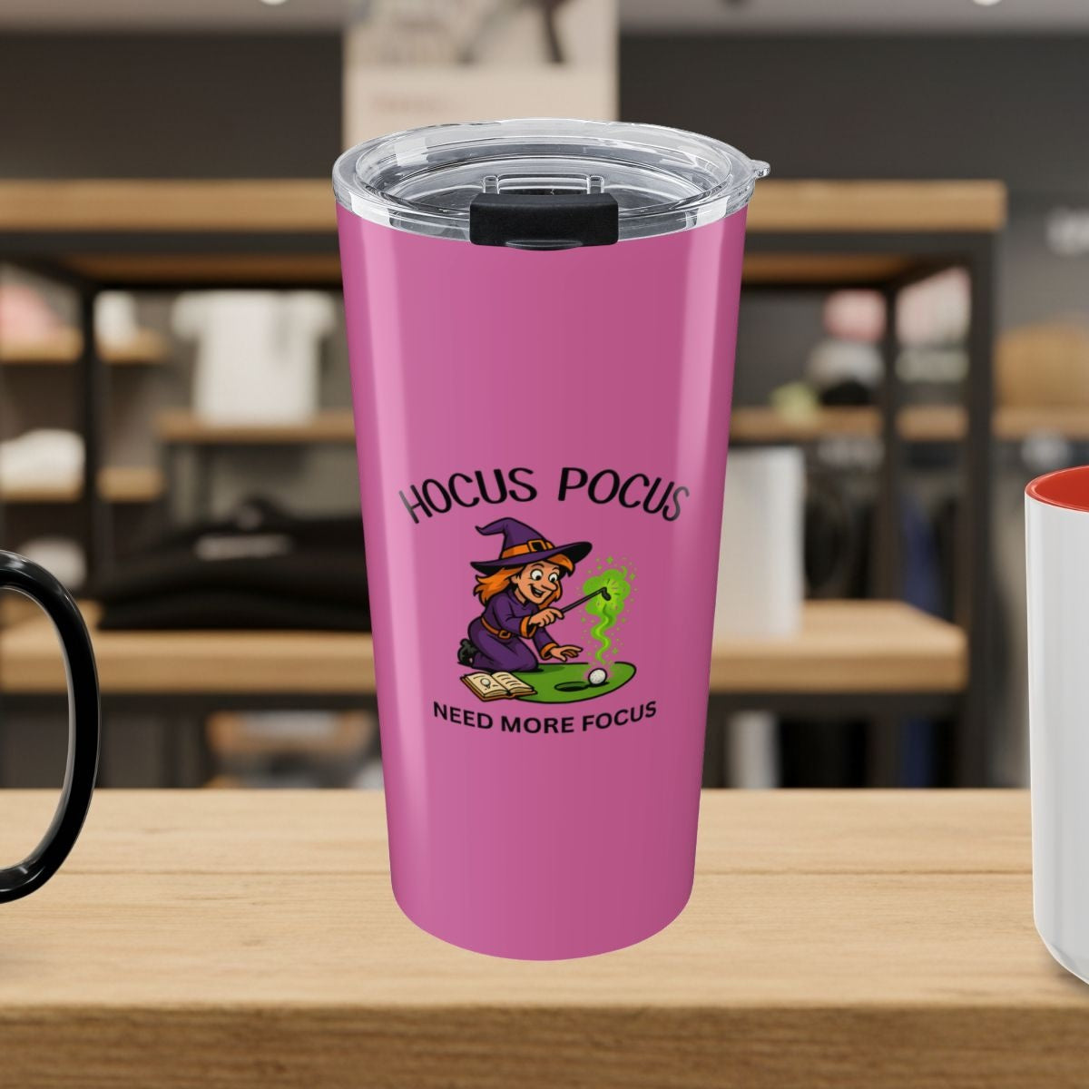 Hocus Pocus, Need More Focus - 20oz Tumbler in Light Pink