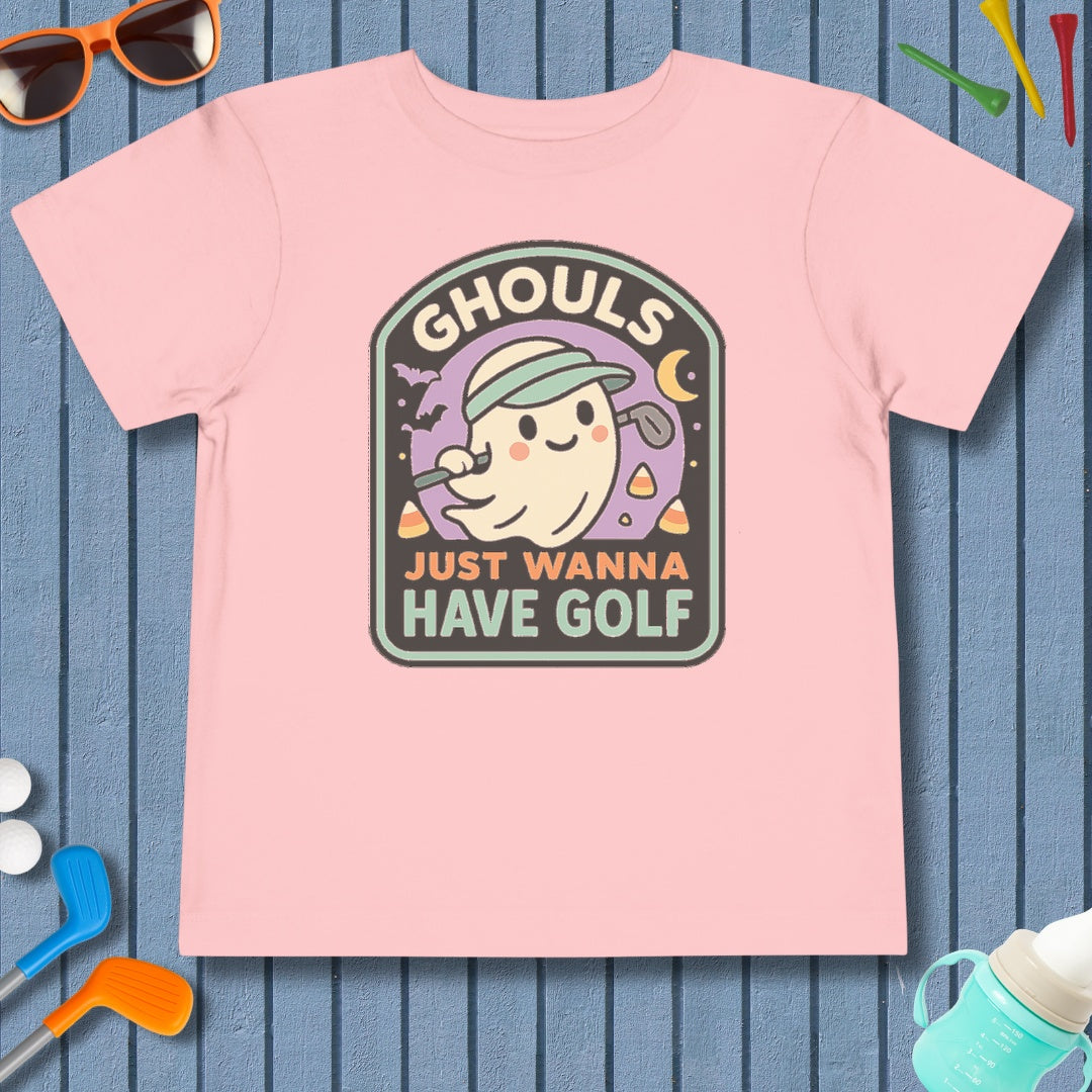 Ghouls Just Wanna Have Golf - Toddler Golf T-Shirt in Pink