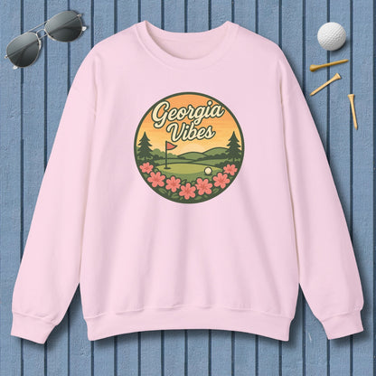 Golf Vibes - Georgia Azalea Edition - Adult Golf Sweatshirt in Light Pink