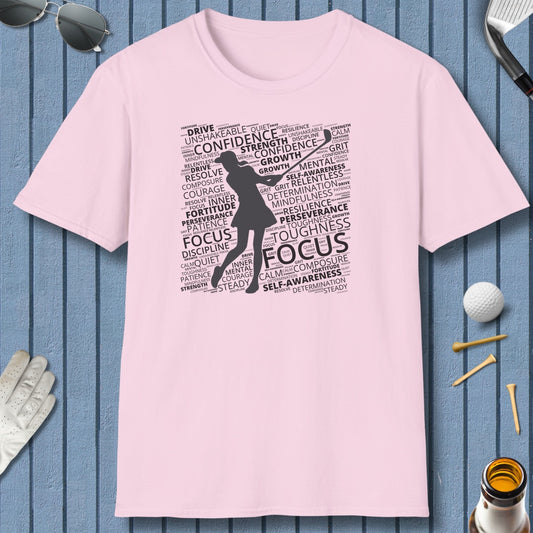 Unleash Your Mental Game (Female) - Adult Golf T-Shirt in Light Pink