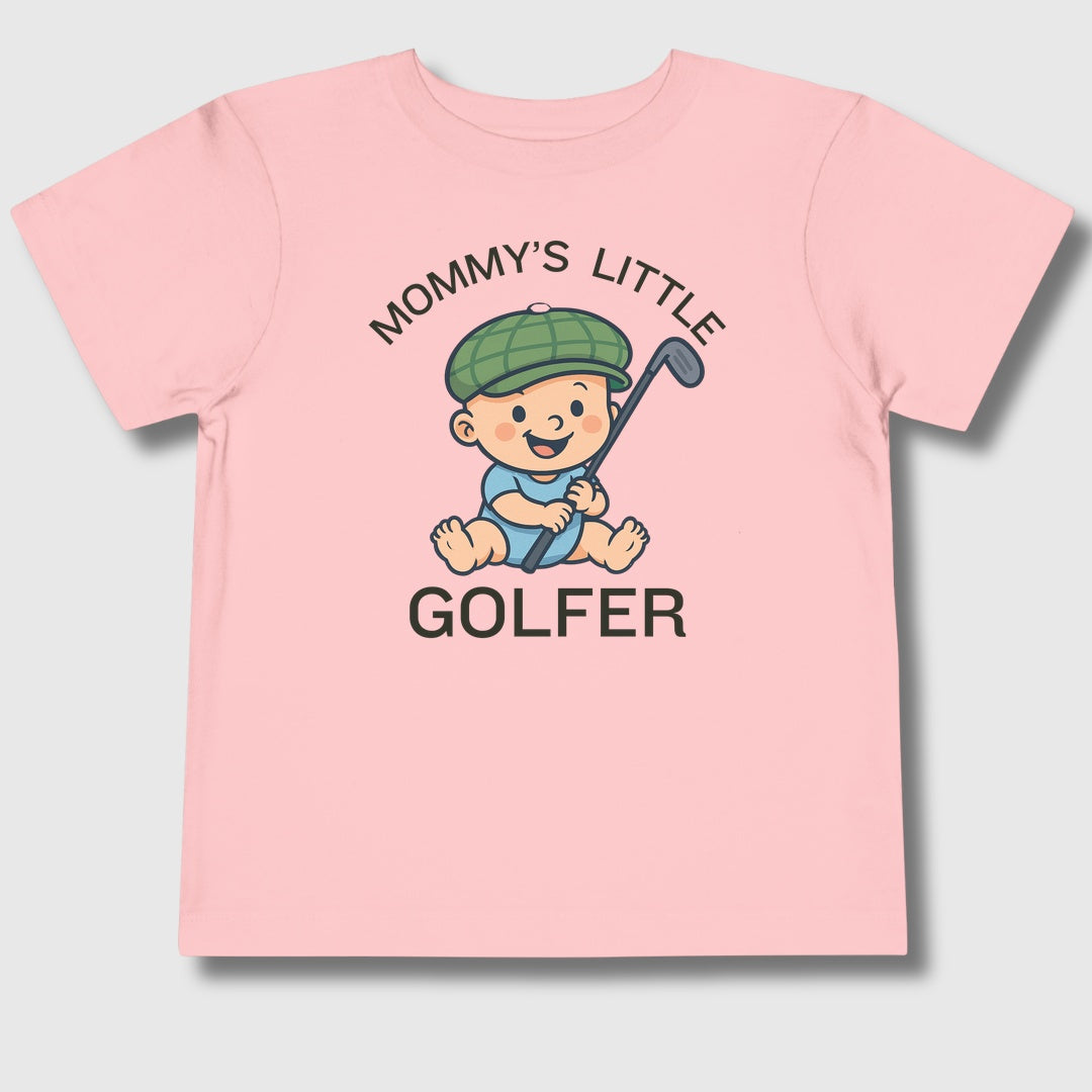 Mommy's Little Golfer - Toddler Golf T-Shirt in Light Pink