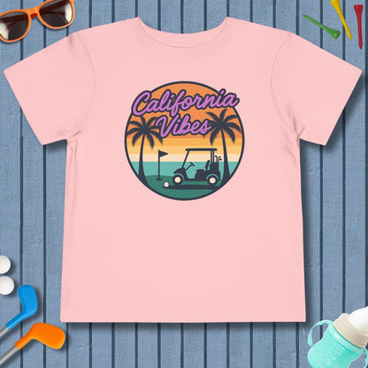 Golf Vibes - California Coast Edition - Toddler Golf T-Shirt in Pink