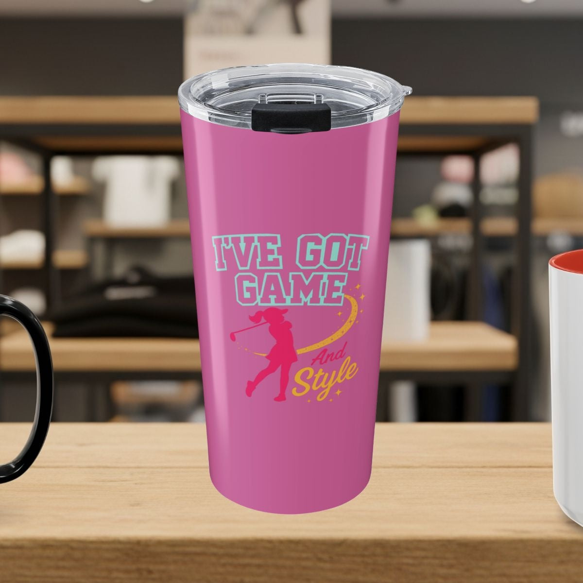 I've Got Game And Style - 20oz Tumbler in Light Pink