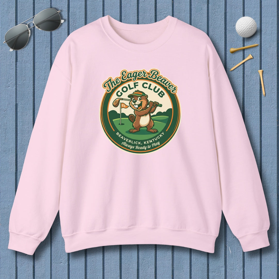 THE EAGER BEAVER GOLF CLUB - Adult Golf Sweatshirt in Light Pink