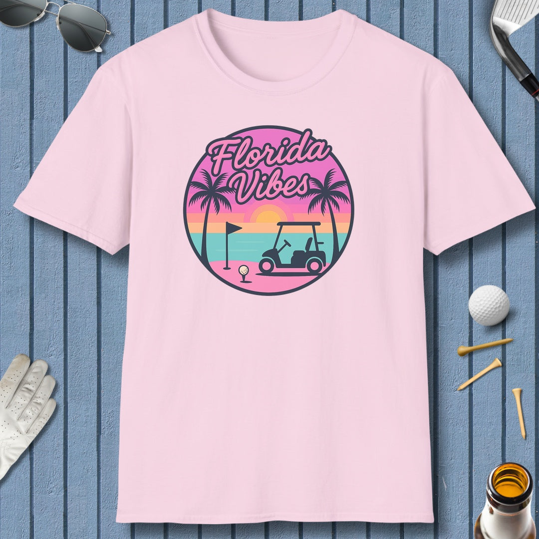 Golf Vibes - Florida Sunshine Edition - Adult Golf T-Shirt in Light Pink