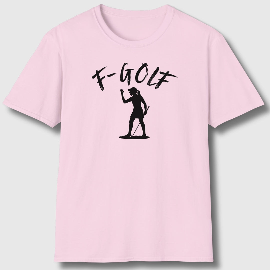 F-Golf (Female) - Adult Golf T-Shirt in Light Pink