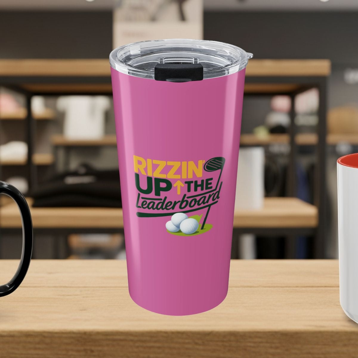 Rizzin' Up The Leaderboard - 20oz Tumbler in Light Pink