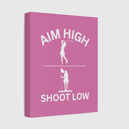 Aim High - Shoot Low (Female) - Canvas Wall Art - Light Pink - 8×10 - front