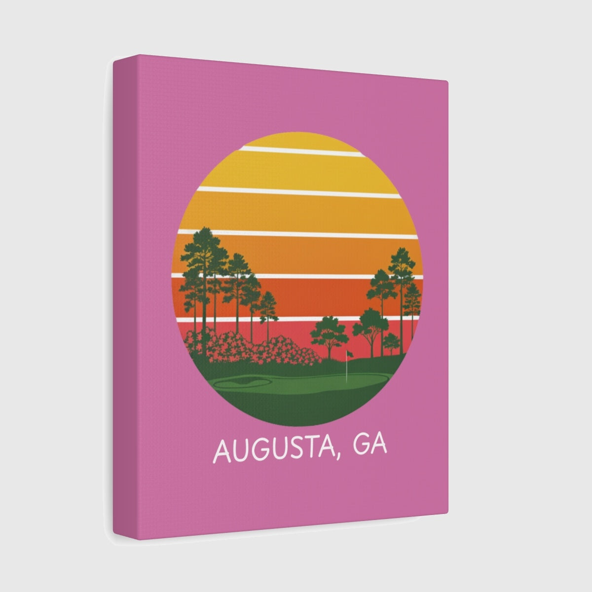 Retro Sunset - Augusta - Canvas Wall Art - Light Pink - 8×10 - front