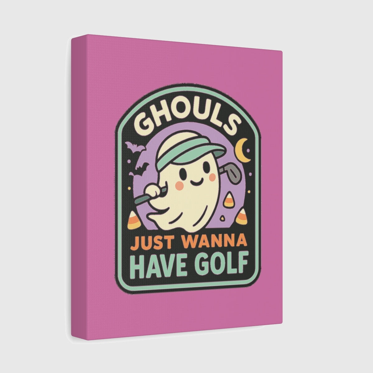Ghouls Just Wanna Have Golf - Canvas Wall Art - Light Pink - 8×10 - front