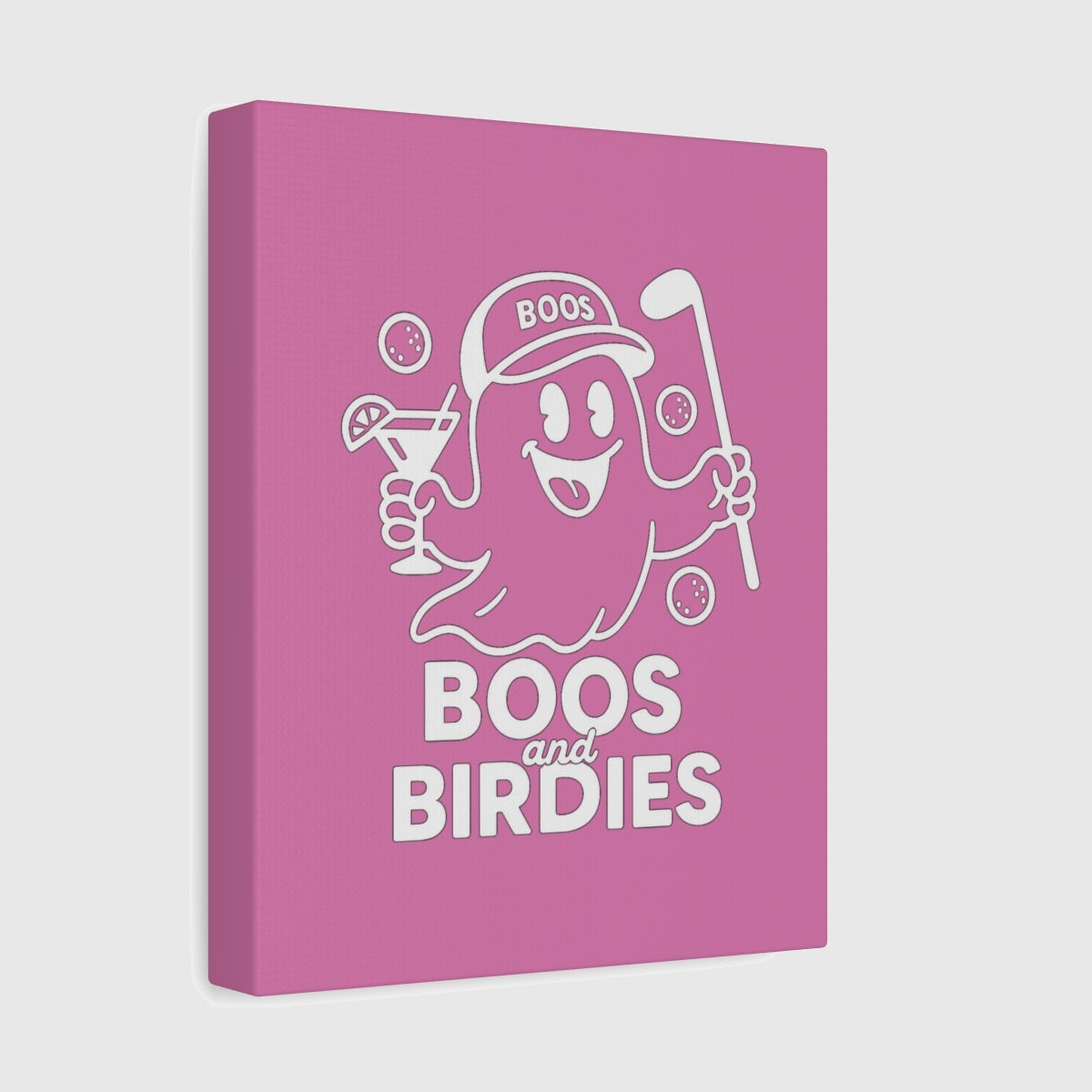 Boos and Birdies - Canvas Wall Art - Light Pink - 8×10 - front