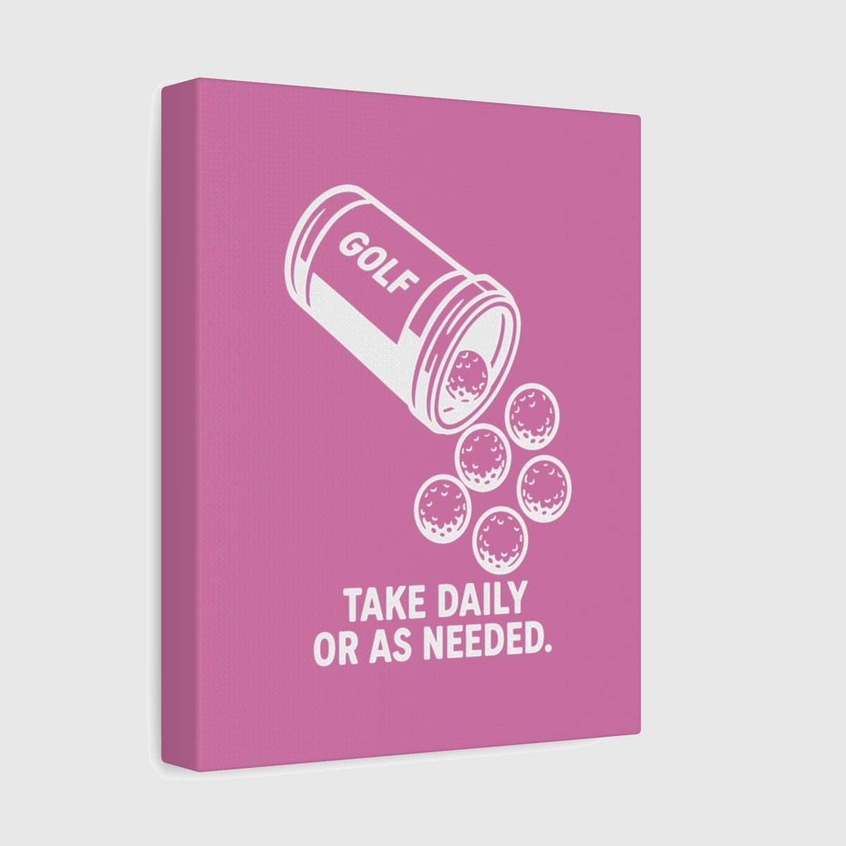 Golf Prescription - Canvas Wall Art - Light Pink - 8×10 - front