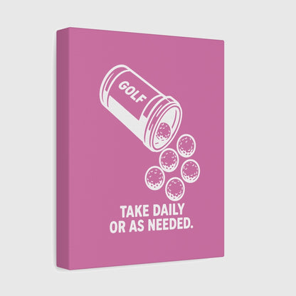 Golf Prescription - Canvas Wall Art - Light Pink - 8×10 - front