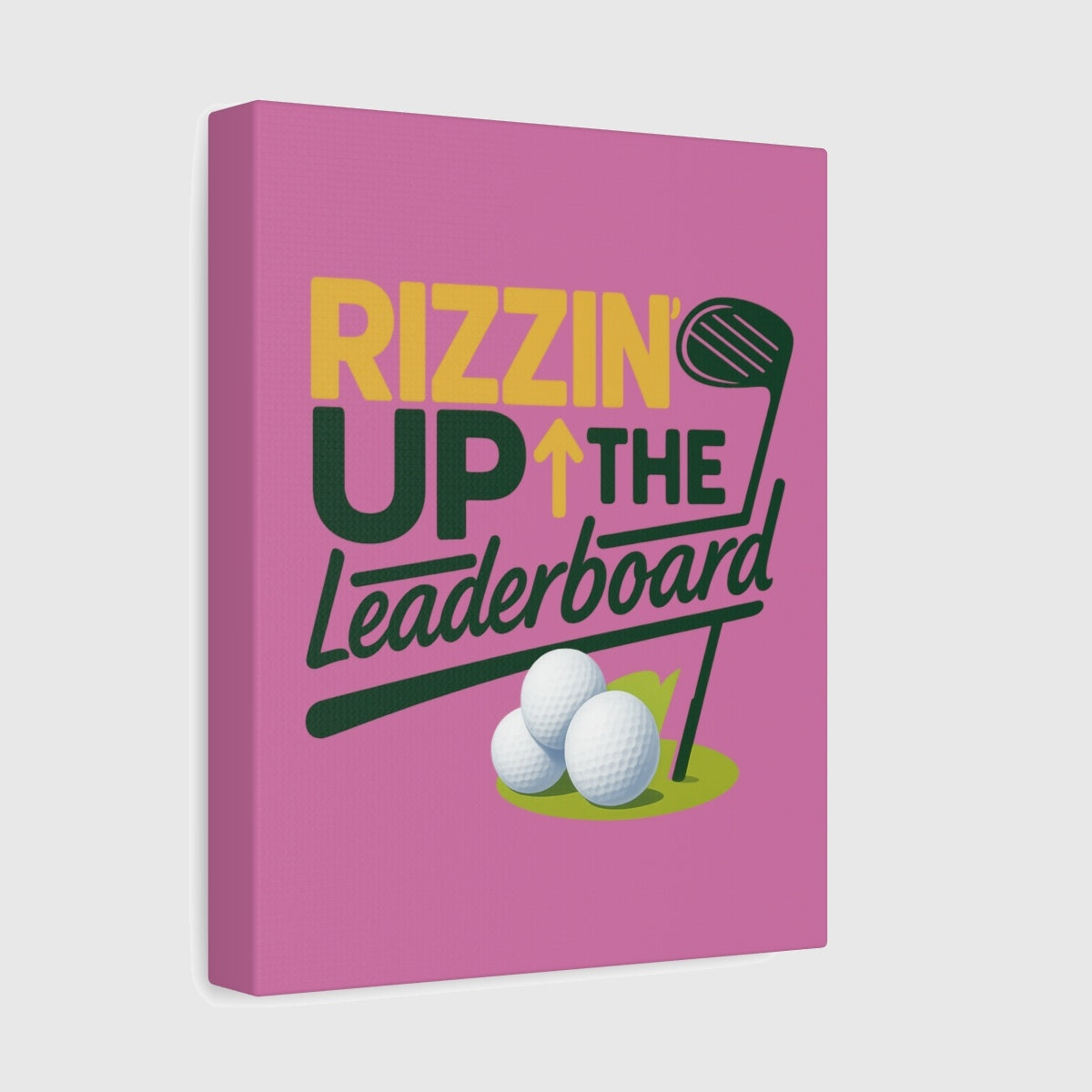 Rizzin' Up The Leaderboard - Canvas Wall Art - Light Pink - 8×10 - front