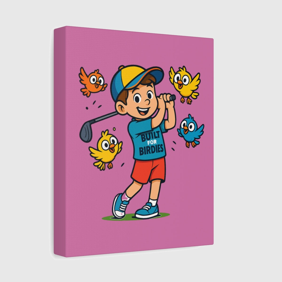 Built for Birdies - Canvas Wall Art - Light Pink - 8×10 - front