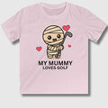 My Mummy Loves Golf - Youth Golf T-Shirt in Light Pink
