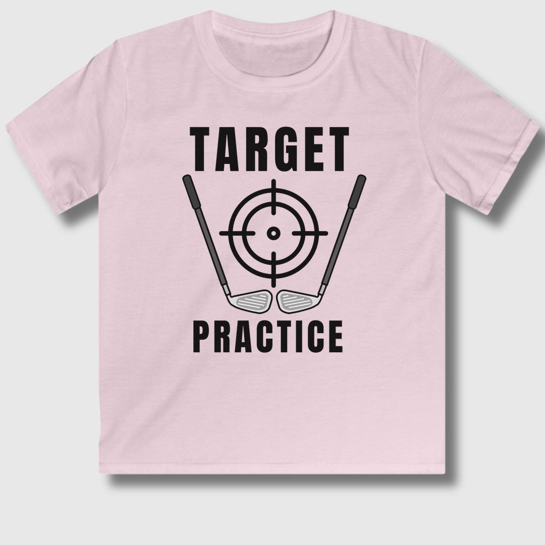 Target Practice - Youth Golf T-Shirt in Light Pink