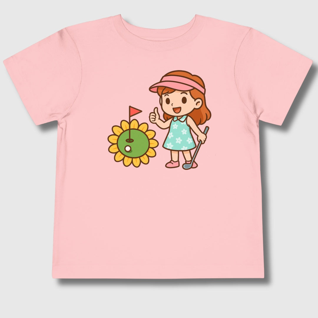 Sunflower Green - Toddler Golf T-Shirt in Light Pink