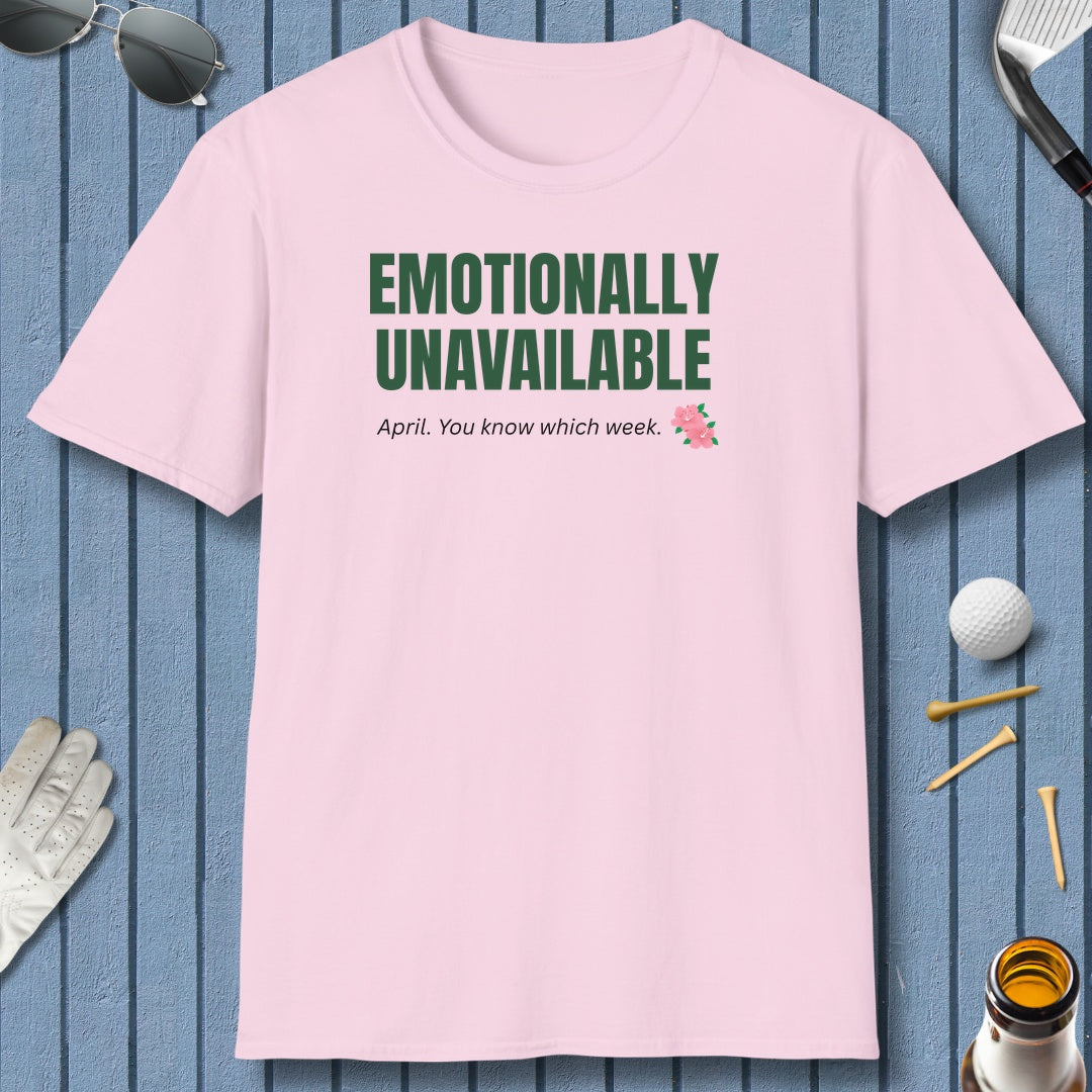 Emotionally Unavailable - Adult Golf T-Shirt in Light Pink