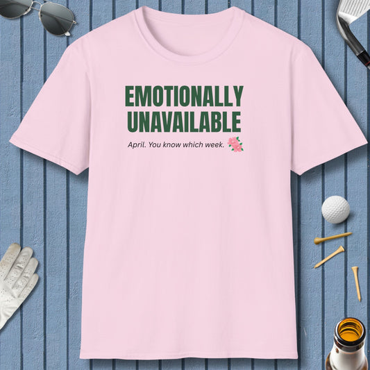 Emotionally Unavailable - Adult Golf T-Shirt in Light Pink
