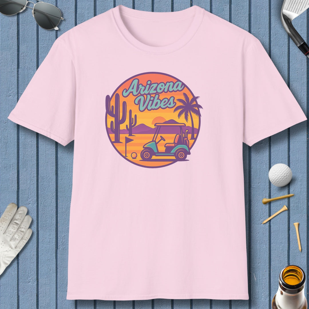 Golf Vibes - Arizona - Desert Edition Golf Destination - Adult Golf T-Shirt in Light Pink