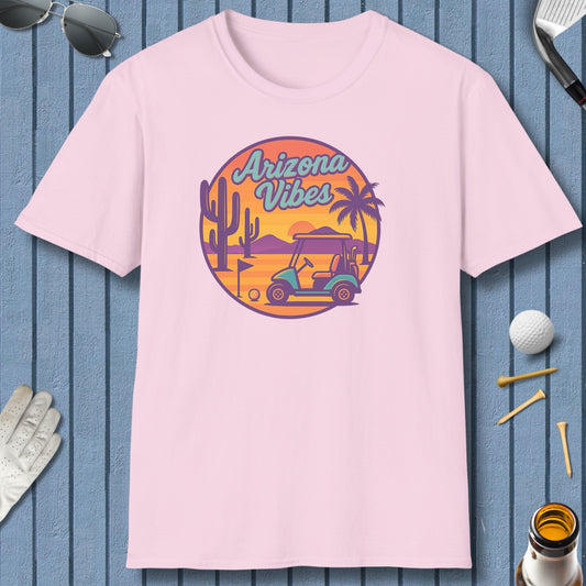 Golf Vibes - Arizona - Desert Edition Golf Destination - Adult Golf T-Shirt in Light Pink
