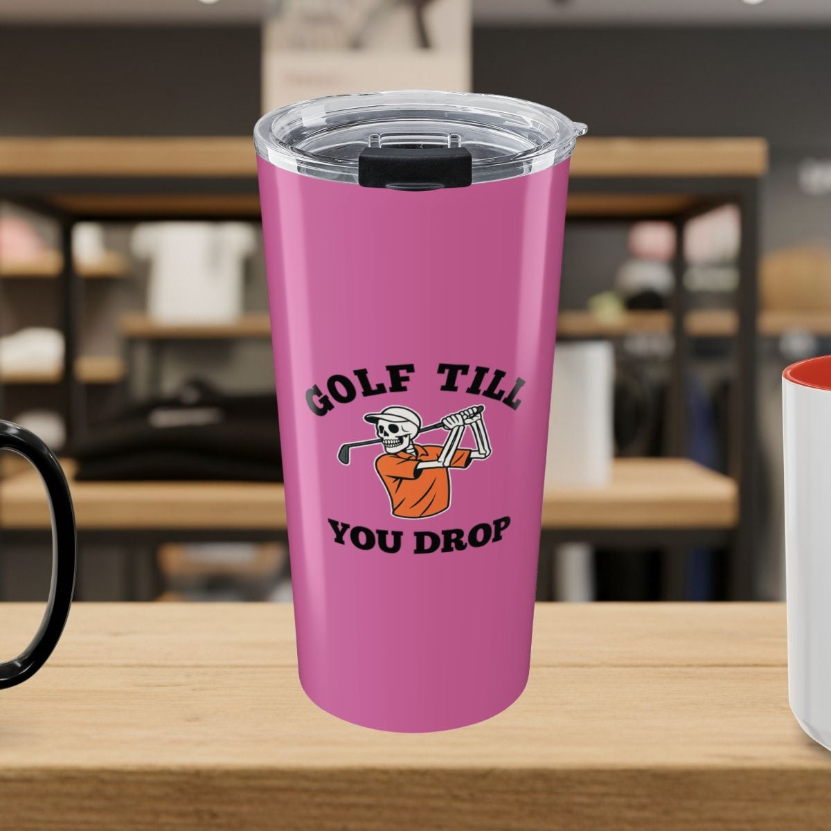 Golf Till You Drop - 20oz Tumbler in Light Pink