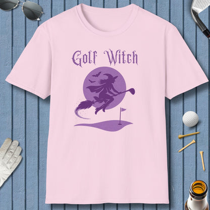 Golf Witch - Adult Golf T-Shirt in Light Pink