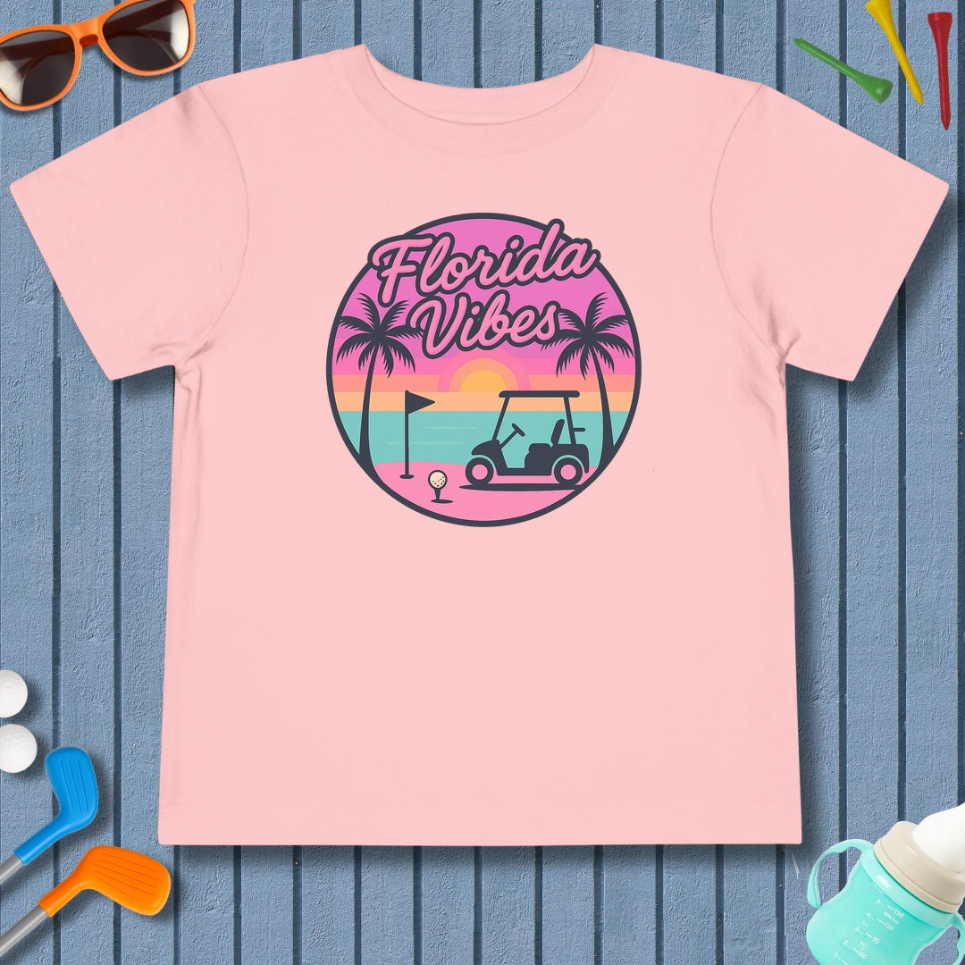 Golf Vibes - Florida Sunshine Edition - Toddler Golf T-Shirt in Pink