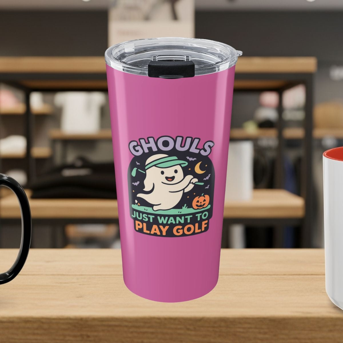 Ghouls Just Wanna Play Golf - 20oz Tumbler in Light Pink